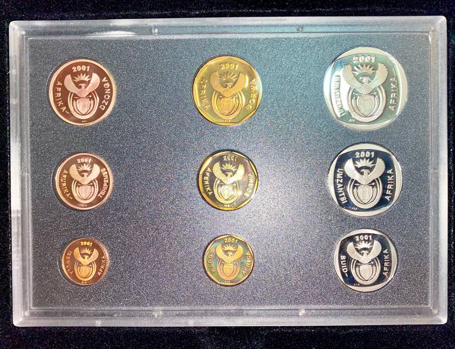 SOUTH AFRICA PROOF SET R5 TO 1 CENT - 2001