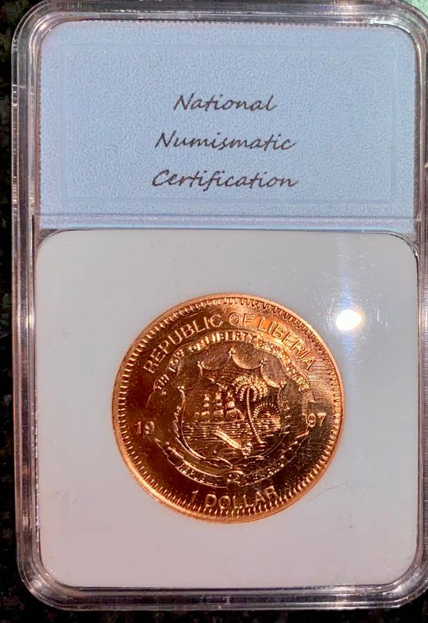 Liberia Graded 1 dollar 1997 AZA Species survival plan graded MS69-PL - NNC
