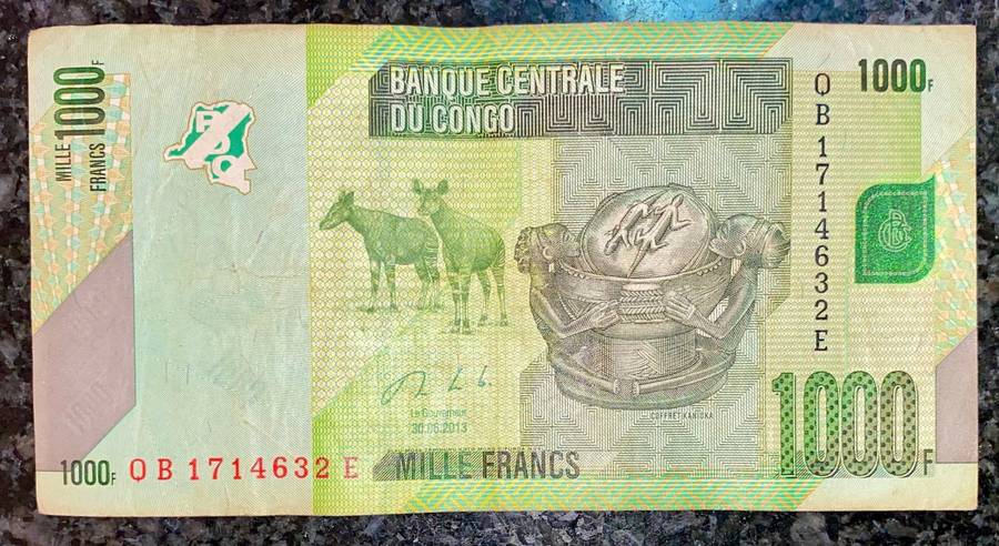 Congo 1000 francs 2013