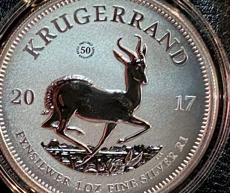 South Africa 1oz Silver Krugerrand - Premium UNC 2017 Still Sealed as from SA Mint pouch & cert