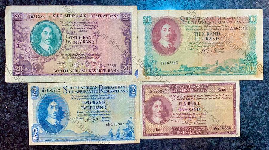 COMPLETE SET OF G.RISSIK & DECIMALS R20 TO R1 - FIRST ISSUE - 1962 BIG NOTES (1 BID TAKES ALL)