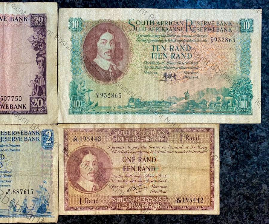 S Africa set R20 to R1 - Mh De Kock & G Rissik 1961-1962 (1 bid takes all)