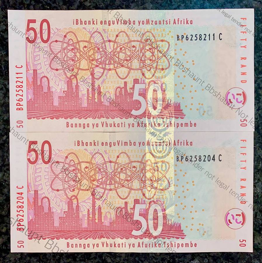 G Marcus R50 close in seq BP6258204 & 211 -- 1st issue 2009 lion wtm (1 bid takes all)