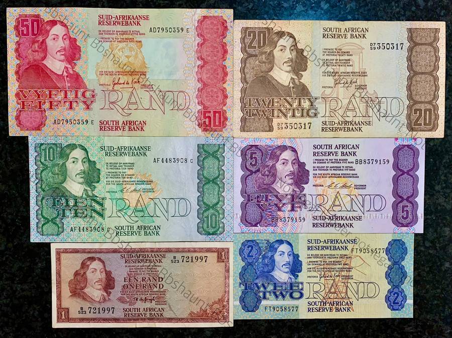 COMPLETE SET DECIMALS R50 TO R1 - VARIOUS GOVERNOR'S 1975-1990(1 BID TAKES ALL)