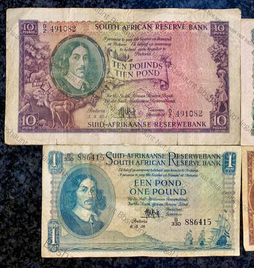 Mh De Kock set 10 pound to 10 shilling 1953-1958 (1 bid takes all)