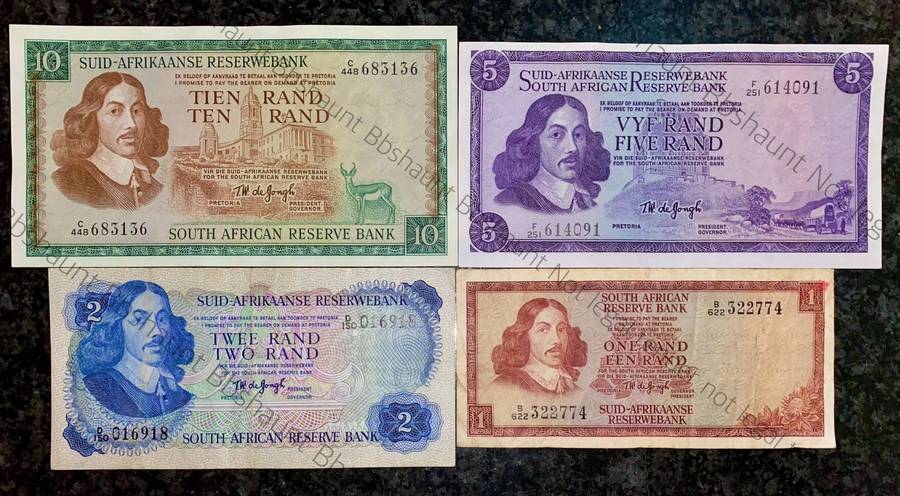 Complete Set Tw De Jongh R10 to R1 - good condition 1967-1975(1 bid takes all)
