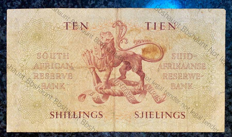 Mh De Kock. 10 shillings 22-1-1958 -- A155 /006180