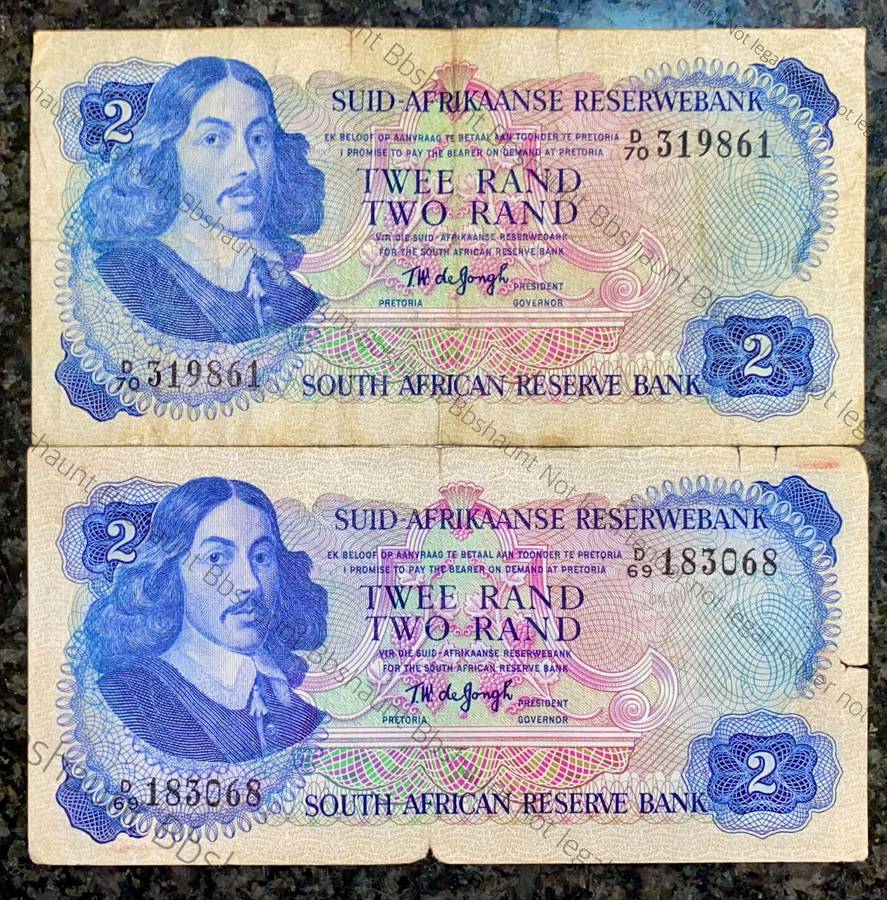 Tw De Jongh set R2 - springbuck wtm 2nd issue 1974 (1 bid takes all)