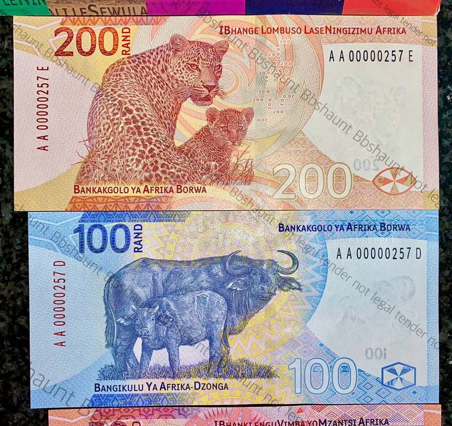 L KGANYAGO AA UNC VERY LOW MATCHING NUMBERS AA0000257 IN ORIGINAL S A RESERVE BANK FOLDERS