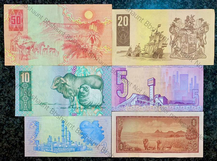 Complete Set GPC De Kock & Decimals R50 TO R2 - 1980s (R1 de Jongh 1975) (1 bid takes all)