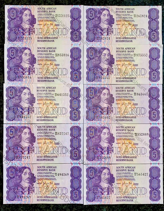 GPC De Kock. R5 -- 1981/84 EF (bid per note)