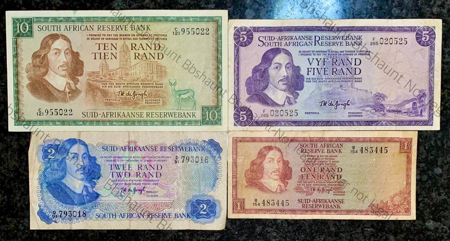 complete set Tw De Jongh R10 to R1 -- 1967-1975(1 bid takes all)