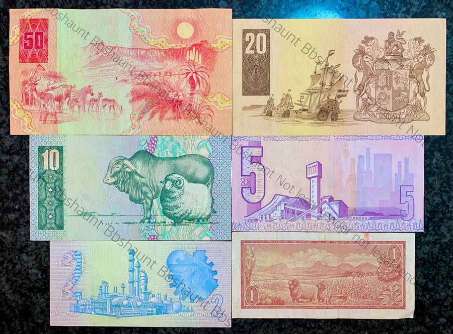 Complete Set GPC De Kock & Decimals R50 TO R2 - 1980s (R1 de Jongh 1975) (1 bid takes all)