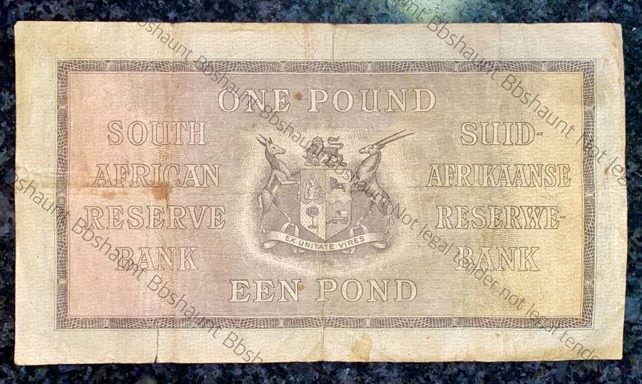 J POSTMUS 1 POUND 17TH NOVEMBER 1944 ENG/AFR A145 FIRST ISSUE VAN RIEBEECK WTM