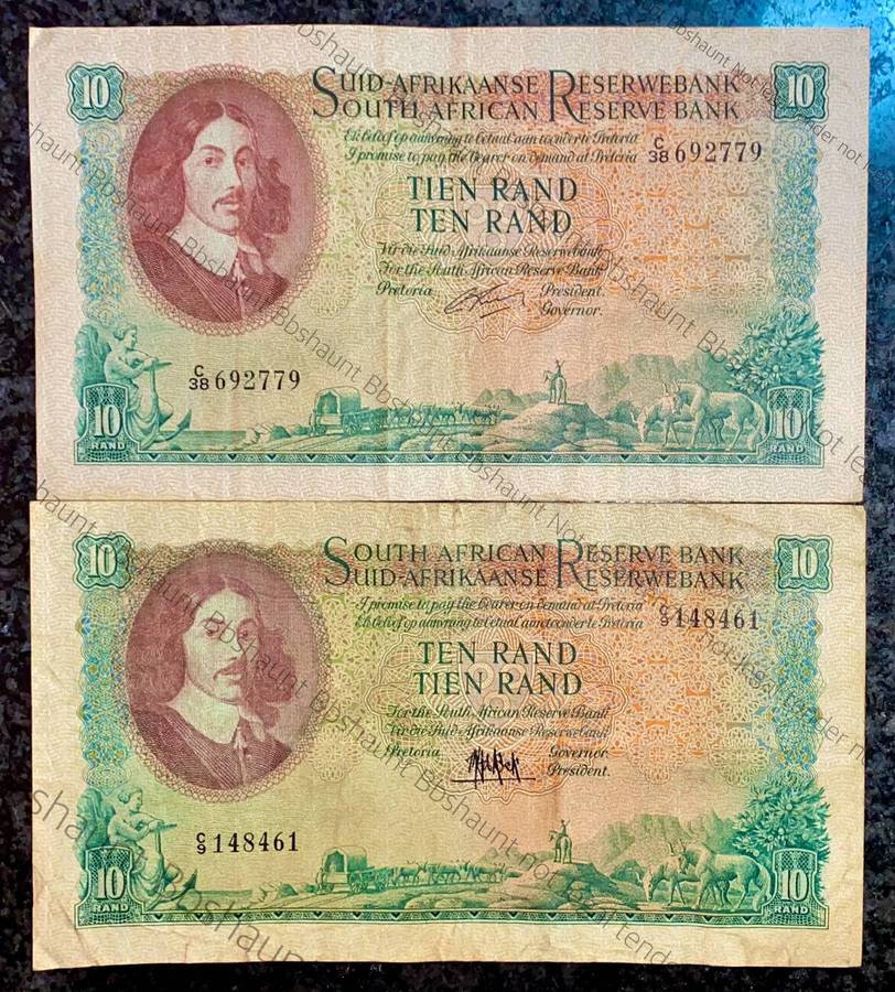 Set Of R10 Both Governor's MH DE Kock & G Rissik 1961-1962 (1 bid takes all)