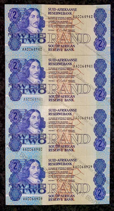 CL Stals. R2 in sequence AA0064942-939 unc-aunc 1st issue 1990(1 bid takes all)
