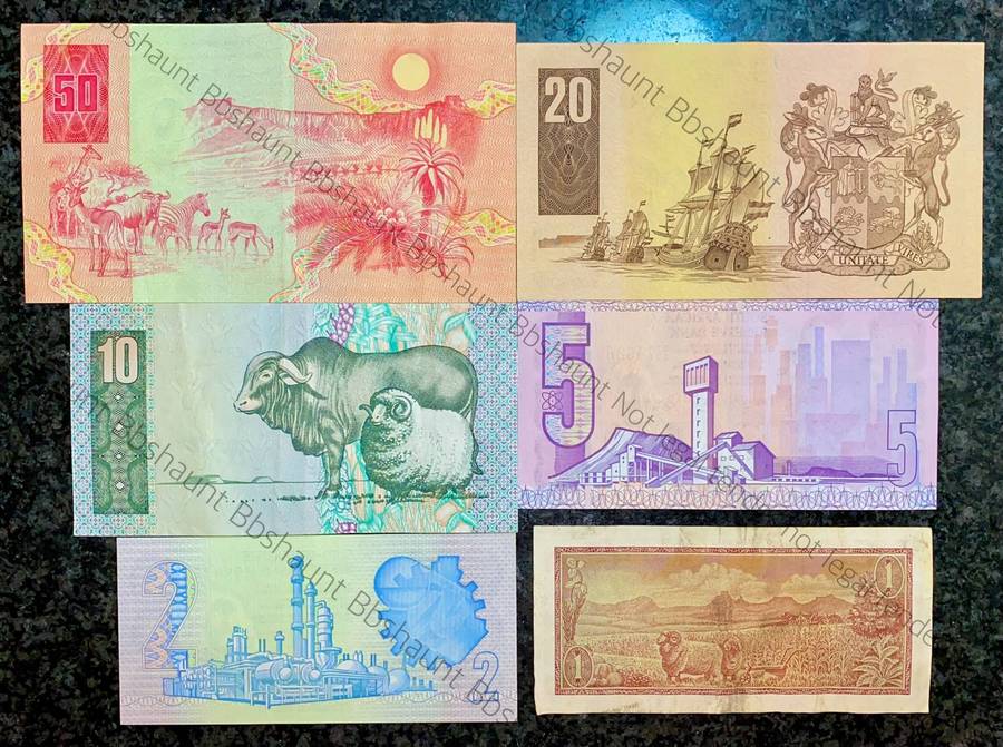 Complete Set GPC De Kock & Decimals R50 TO R2 - 1980s (R1 de Jongh 1975) (1 bid takes all)