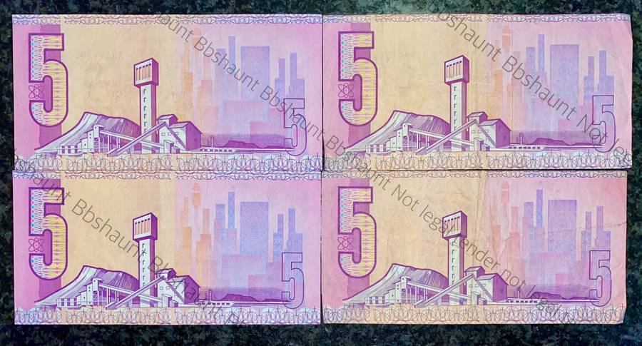 SET OF R5 NOTES VARIOUS GOVERNORS GPC DE KOCK 1980s & CL STALS 1990 (1 BID TAKES ALL )