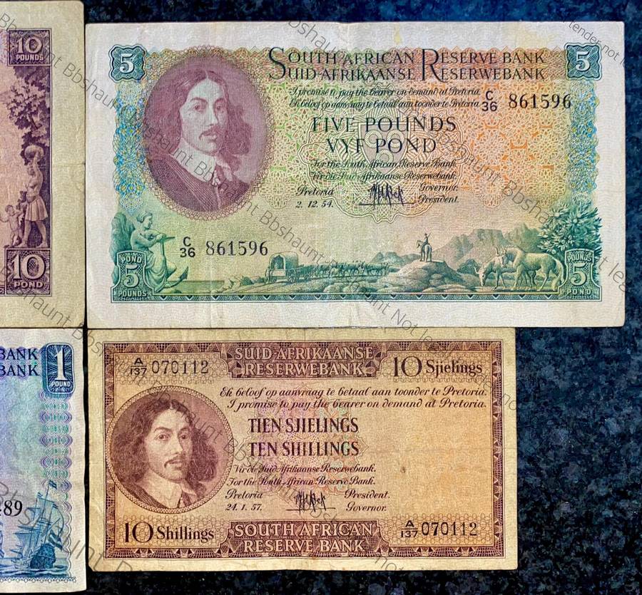 Mh De Kock. set 10 pound to 10 shillings 1954-1955-1957 (1 bid takes all)