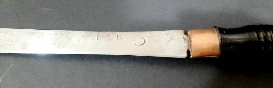 **RARE: Mid-20th Century Burmese 'Dha' Tribal Sword w/ Scabbard(0.97m).**