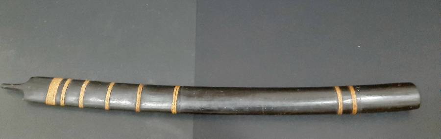 **RARE: Mid-20th Century Burmese 'Dha' Tribal Sword w/ Scabbard(0.97m).**