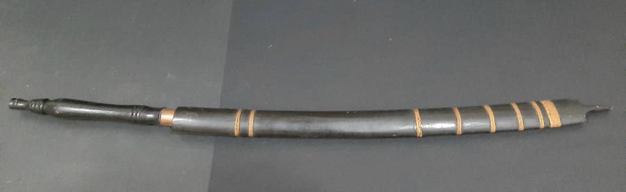 **RARE: Mid-20th Century Burmese 'Dha' Tribal Sword w/ Scabbard(0.97m).**