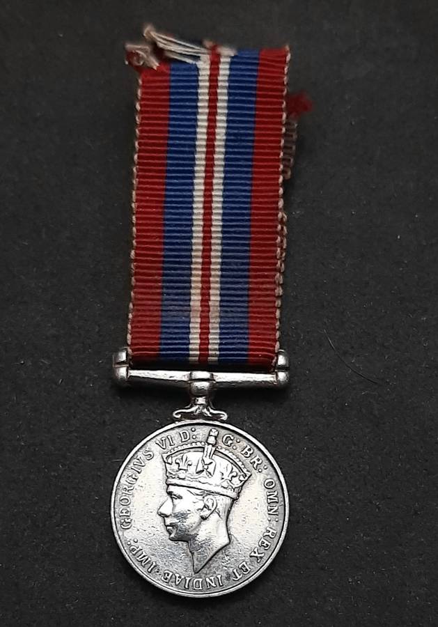**WW2: .925 Silver Miniature British War Medal w/ Ribbon.**