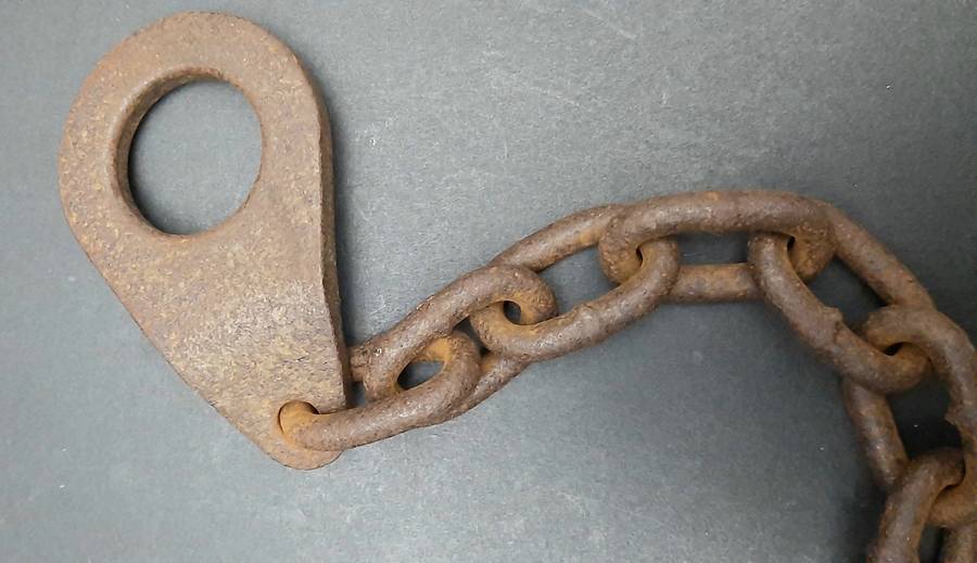 **RARE: 1960s SA Railways Brass Lever Padlock w/ Lead Chain  NO KEY ***
