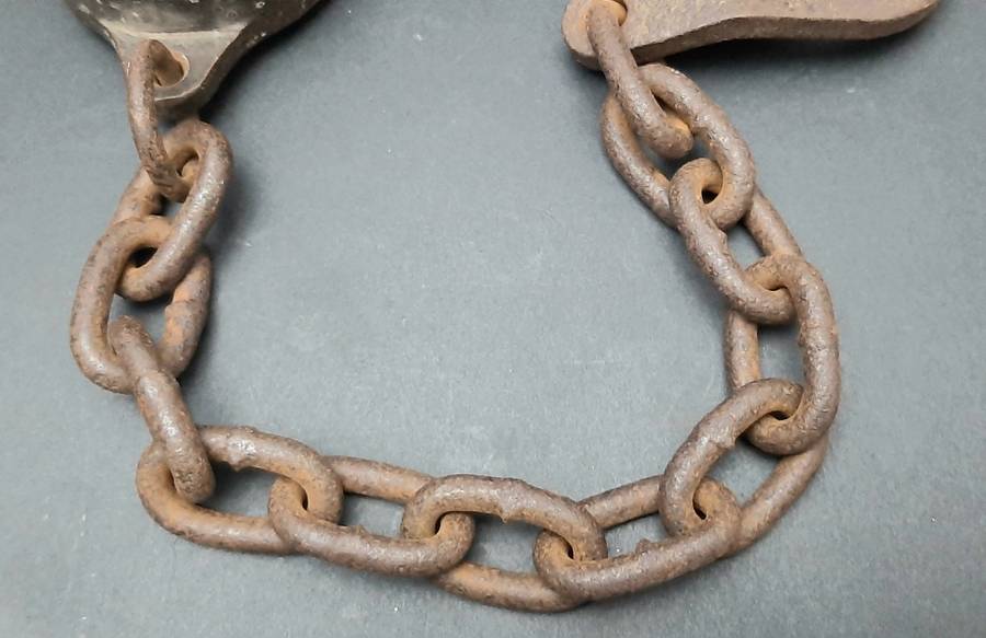 **RARE: 1960s SA Railways Brass Lever Padlock w/ Lead Chain  NO KEY ***