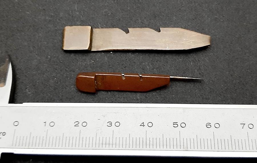 **WW1 : UDF Artillery Shell Trench-Art Tie Pins x2 **