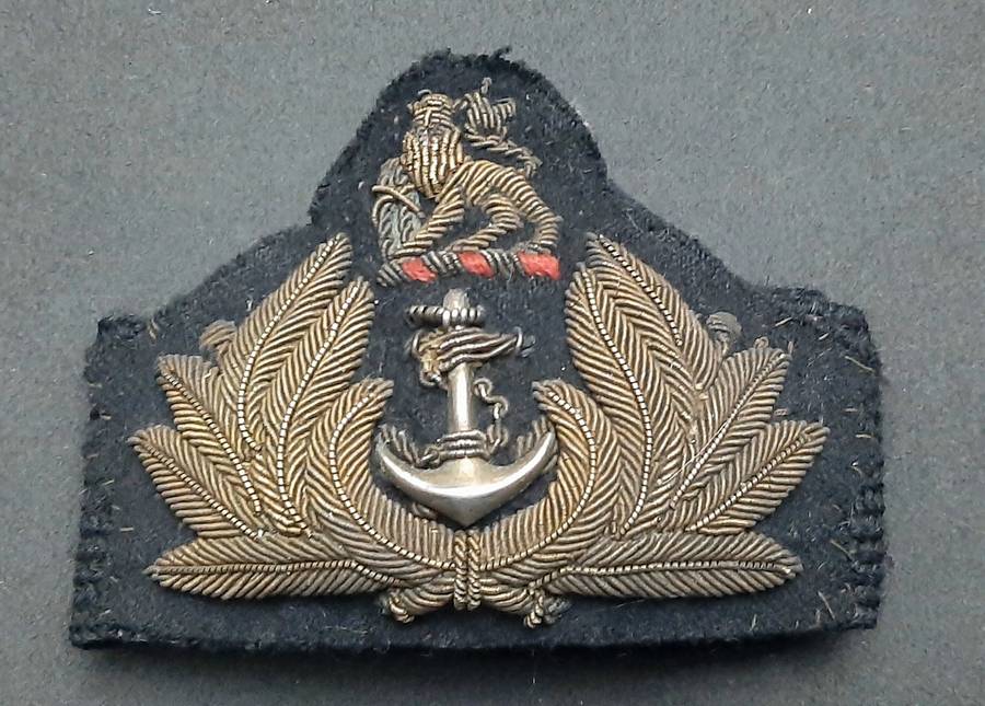 **Border War : 1960s SA Navy Officers Bullion Embroid. Insignia Cap Band (UNISSUED) **