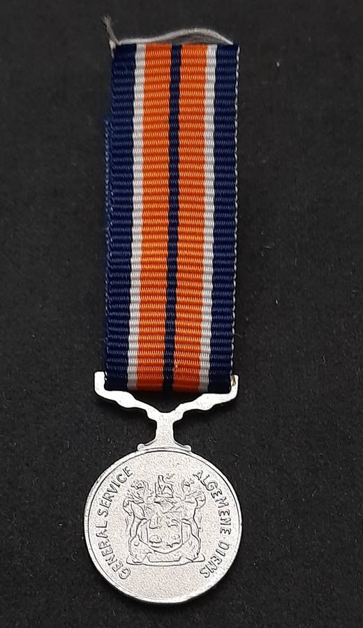 Border War 1980s : SADF Miniature General Service Medal w/ Ribbon