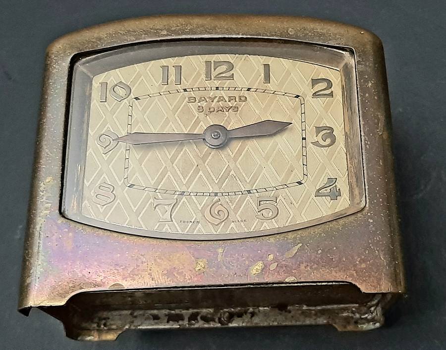 Mid-20th Century: European Bayard '8 Days'  Brass Casement Mantel Clock (UNTESTED).