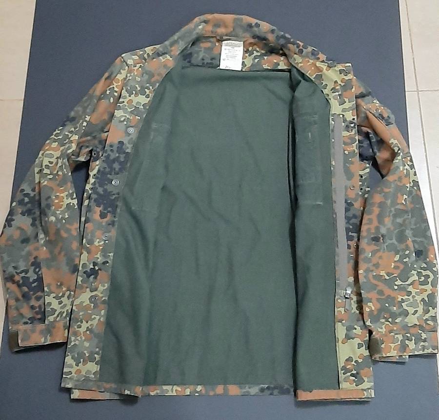 1990s German Bundeswehr Flecktarn Camouflage Field Dress Jacket with Zipper (L/XL)