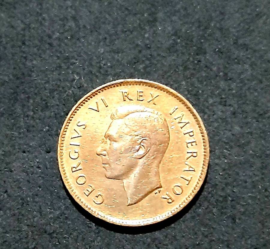 1943 Union of South Africa: KGVI  ¼ d / Farthing Coin (XF).