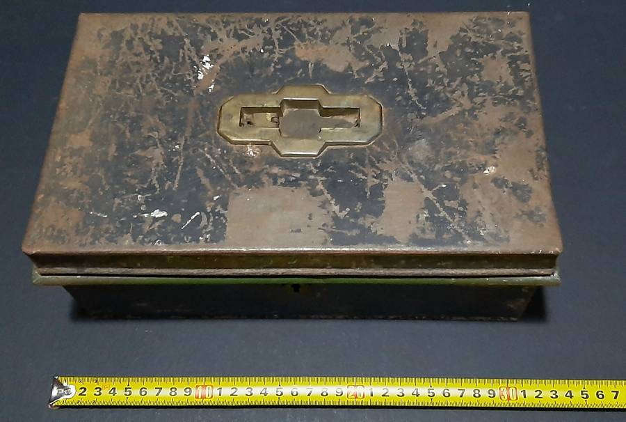 1930s Barclay's Bank South Africa: Metal Currency Storage Box w/ Internal Shelf Segment (31cmx19cm)