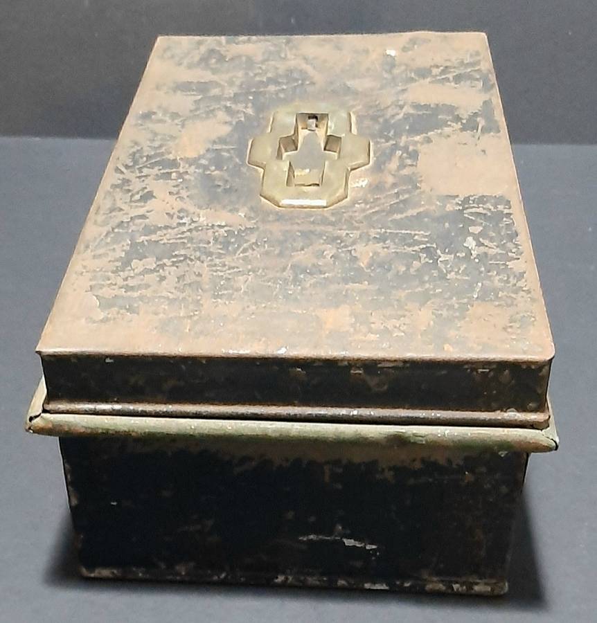 1930s Barclay's Bank South Africa: Metal Currency Storage Box w/ Internal Shelf Segment (31cmx19cm)