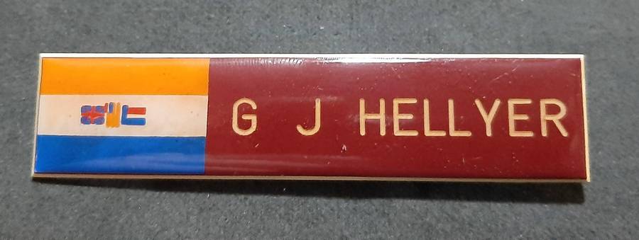 RARE: 1980s Border War- SA Medical Service Lucite Name Badge w/ Pin.