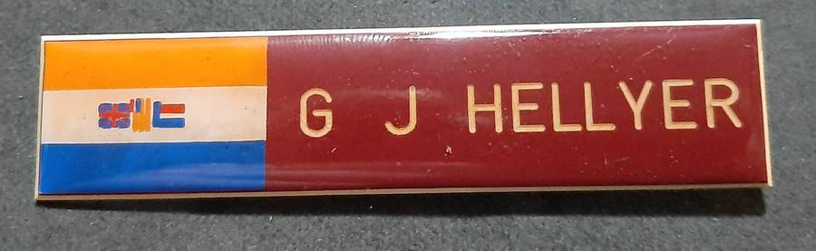 RARE: 1980s Border War- SA Medical Service Lucite Name Badge w/ Pin.