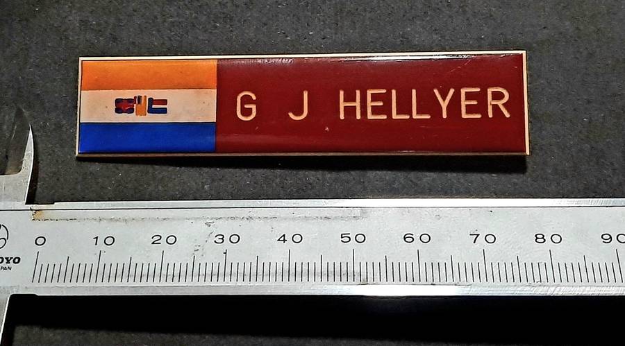 RARE: 1980s Border War- SA Medical Service Lucite Name Badge w/ Pin.