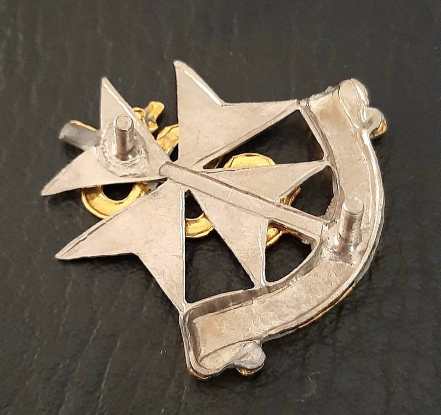 Border War 1980s : SA Medical Service Bi-Metal Beret Badge w/ Posts (USED).