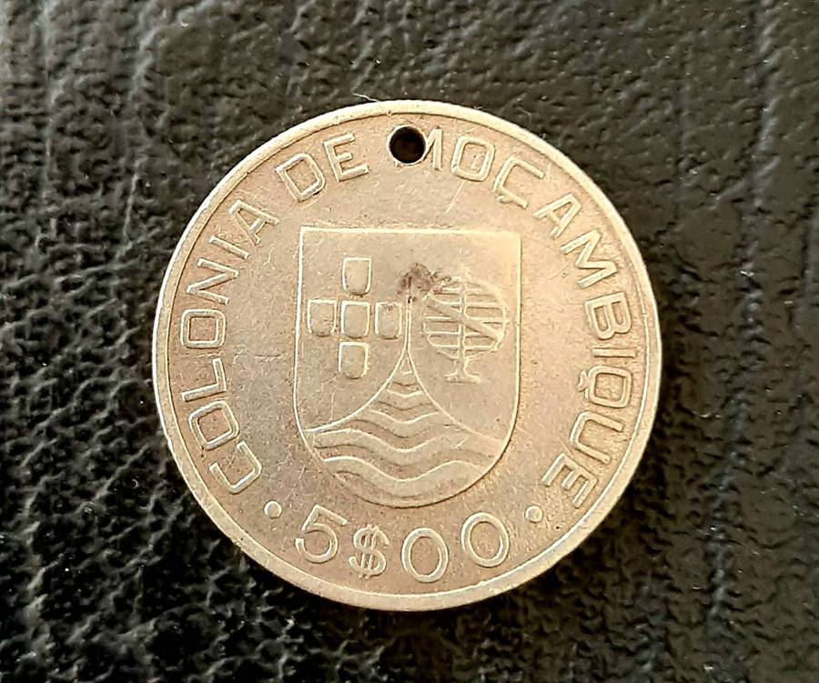RARE: 1935 Portuguese Colonial .650 Silver Moçambique 5 Escudo Coin (Terminated).