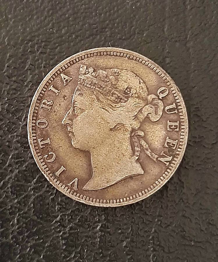 1892 Hong Kong: Queen Victoria .800 Silver 20 cent Coin (VF).