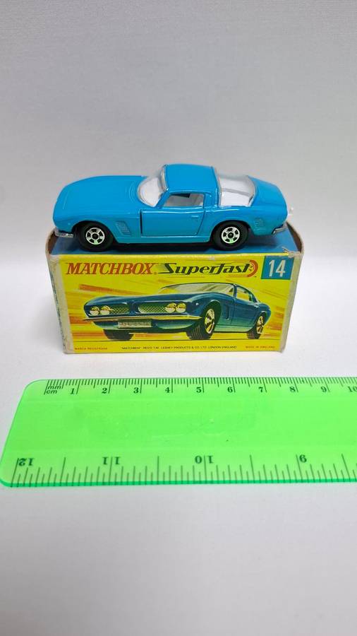 Vintage Matchbox Diecast No.14 "Iso Grifo in Blue" Made By Lesney - Excellent Condition