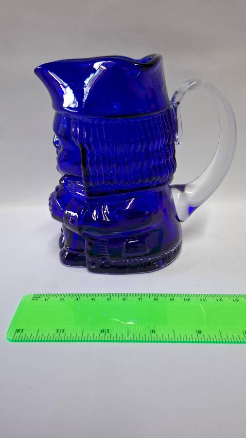 Royal Doulton Medium Whitefairs Barnaby Blue Glass Toby Jug "Jermey"  - Excellent Condition