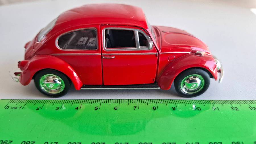 Stunning Red Diecast Volkswagen Beetle made in China in Good Condition - No Box