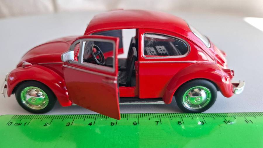 Stunning Red Diecast Volkswagen Beetle made in China in Good Condition - No Box