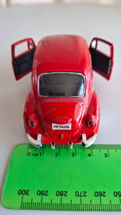 Stunning Red Diecast Volkswagen Beetle made in China in Good Condition - No Box