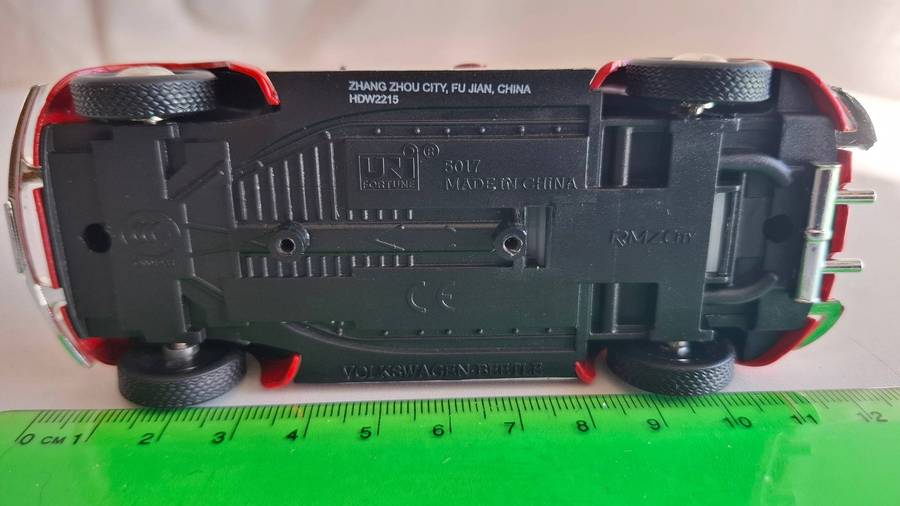 Stunning Red Diecast Volkswagen Beetle made in China in Good Condition - No Box