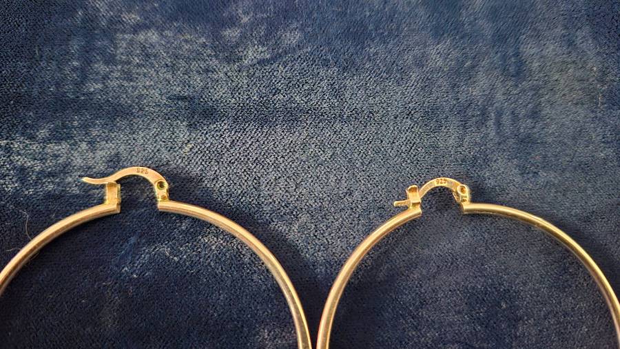 Stunning Pair Large of 925 Silver Hoop Earrngs (8.4 Grams) Great Condition and Clearly Marked